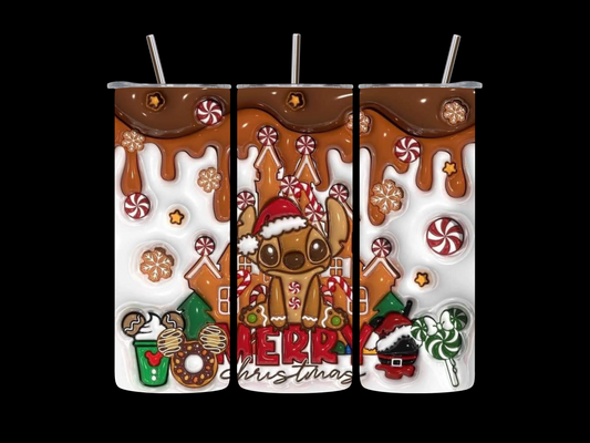 Stitch 4 Christmas Theme 20 oz Skinny Tumbler