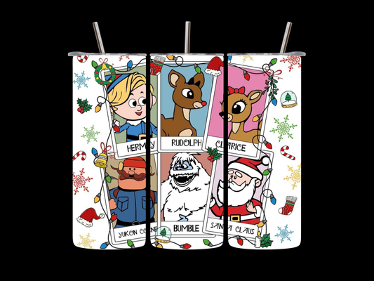 Rudolph Christmas 20 oz Skinny Tumbler