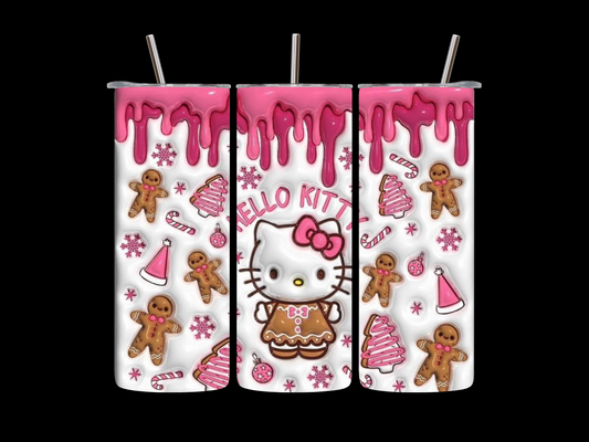 Hello Kitty Pink Christmas 20 oz Skinny Tumbler