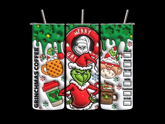 Grinchmas Coffee Christmas 20 oz Skinny Tumbler