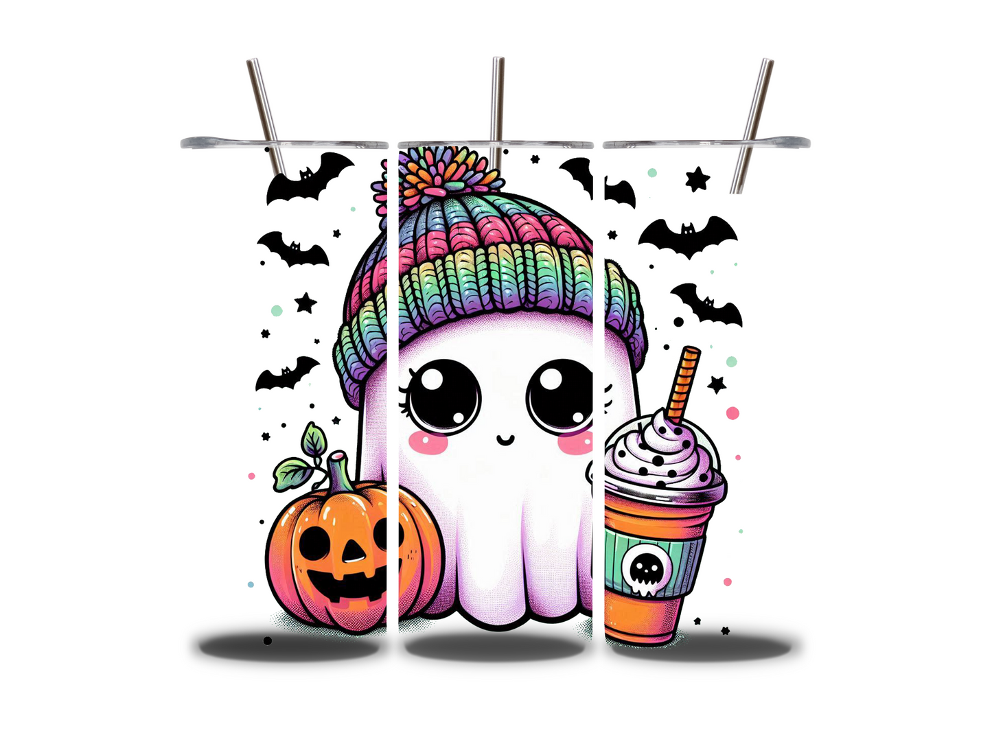 Ghost Rainbow Hat 20oz Skinny Tumbler