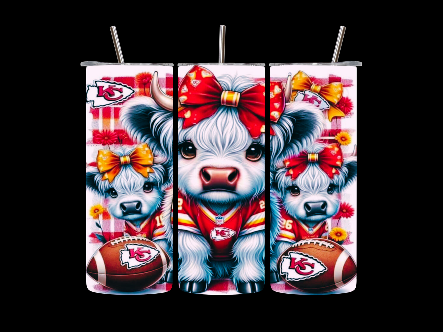 Kansas City Chiefs Hyland Cow Tumbler 20oz Skinny Tumbler