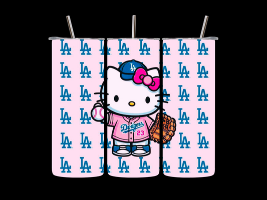 Hello Kitty LA Dodgers 20oz  skinny tumbler