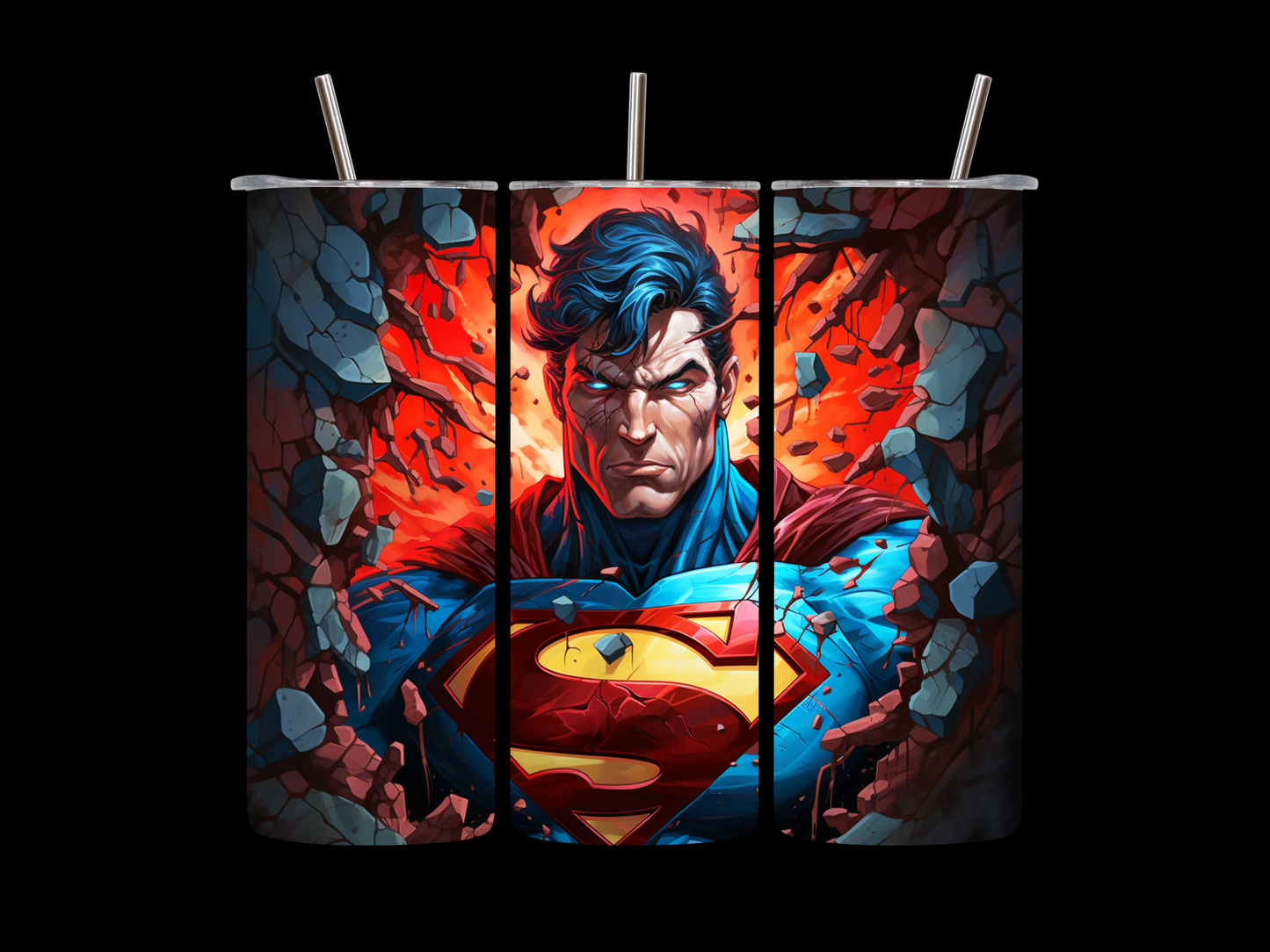 Superman 20oz  skinny tumbler