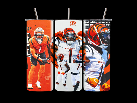 Ja'Marr Chase Cincy Bengals 20oz  skinny tumbler